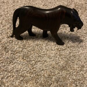 Handcrafted Wooden Panther Figurine